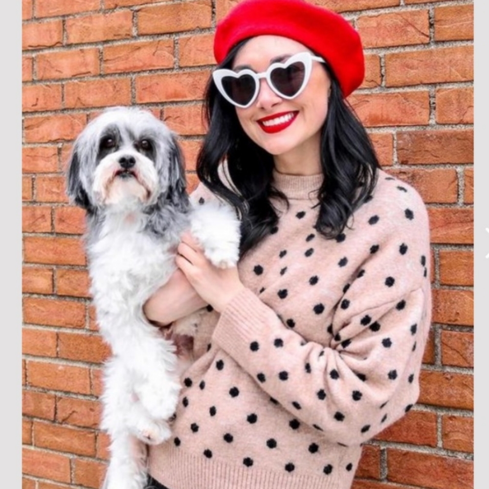 H&M Boxy Fit Spotted Polka Dot Sweater - Picture 13 of 15